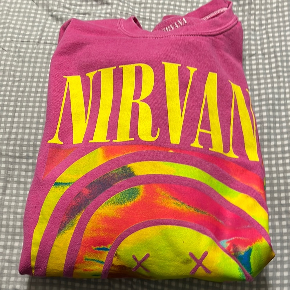 Nirvana sweatshirt pink Urban Outfitters